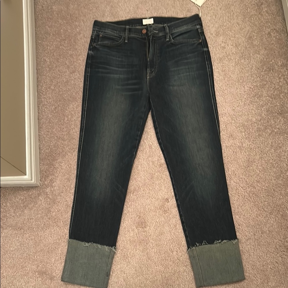 MOTHER Dark Blue Ankle Jeans